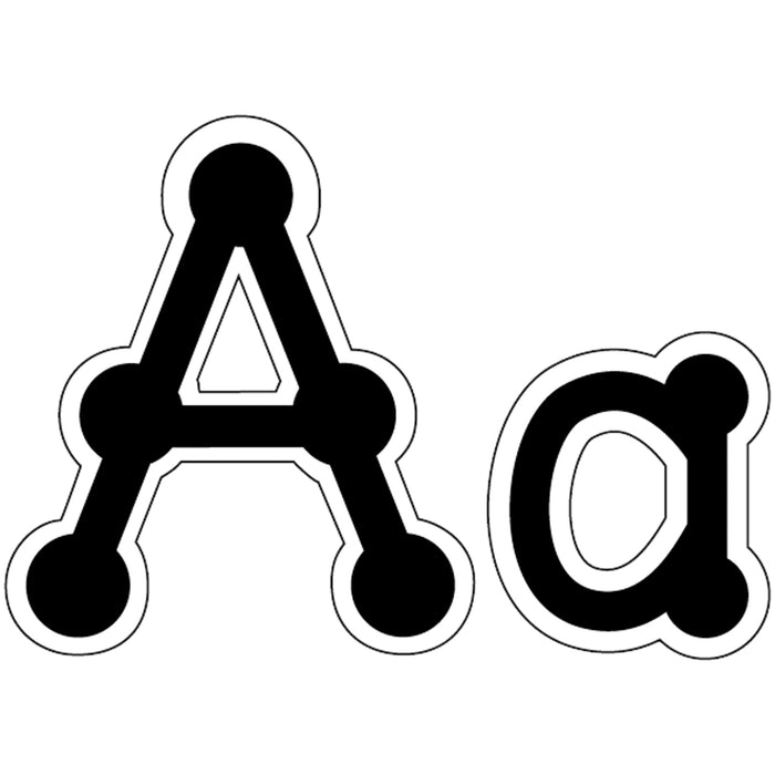 Black Dot-to-Dot 4" Uppercase Letters, 98 Per Pack, 3 Packs
