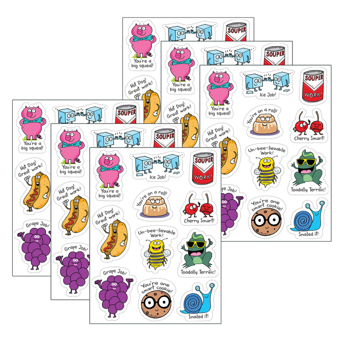 So Much Pun! Punny Reward Stickers, 55 Per Pack, 6 Packs