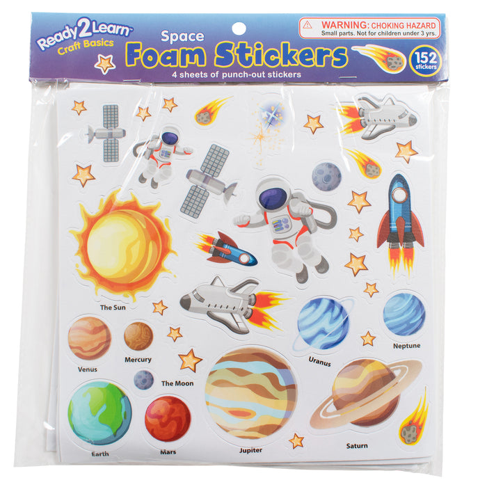 Foam Stickers, Space, 152 Per Pack, 3 Packs