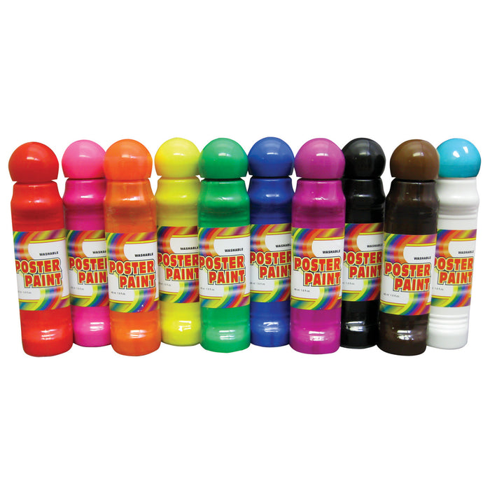 Poster Paint, Assorted Colors, 48 ml each, Pack of 10