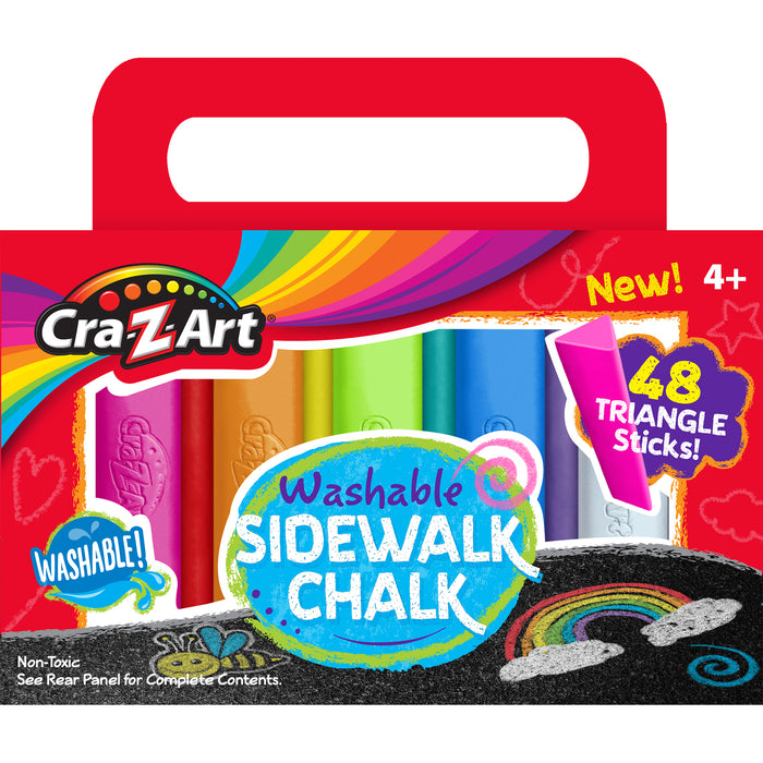 Washable Triangle Sidewalk Chalk, 48 Per Pack, 3 Packs