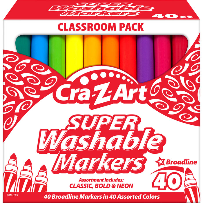 Washable Marker Classroom Pack, Broadline, Assorted, 40 Count