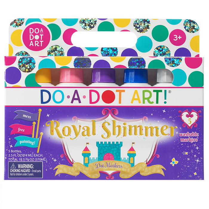Washable Royal Shimmer Dot Markers, 5 Colors