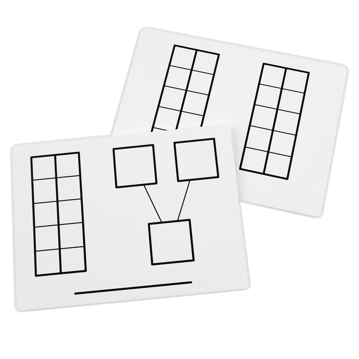 Write-On-Wipe-Off Ten-Frame Mats, Set of 10, 2 Sets