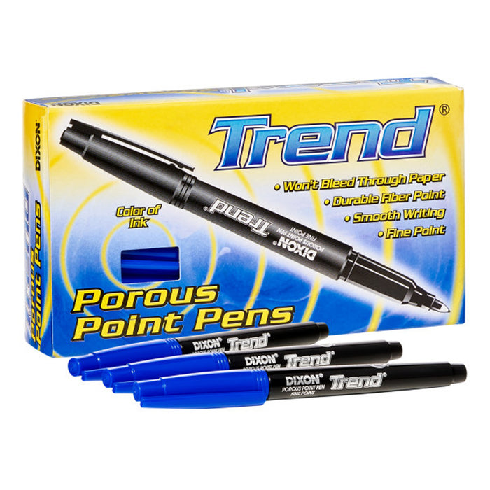 Trend Porous Point Pens, Blue, 12 Per Pack, 2 Packs