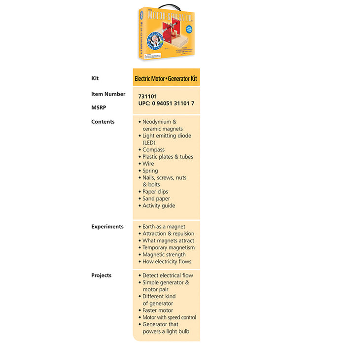 SCIENCE SET MOTOR/GENERATOR