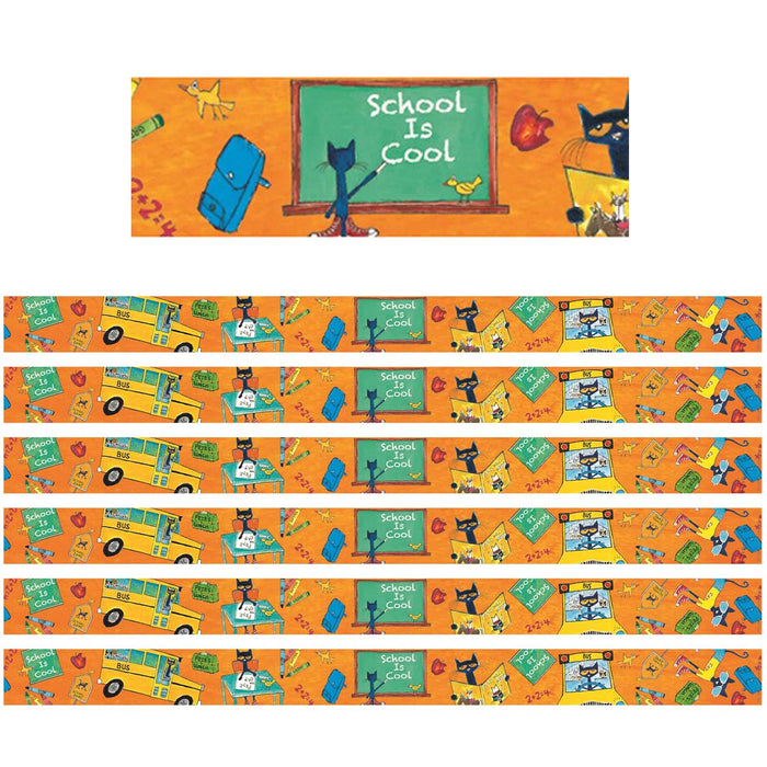 Pete the Cat® School is Cool Spotlight Border, 35 Feet Per Pack, 6 Packs