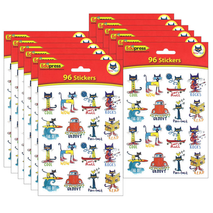 Pete the Cat® Stickers, 1", 96 Per Pack, 12 Packs