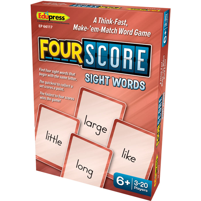 Four Score Card Game: Sight Words, Pack of 3