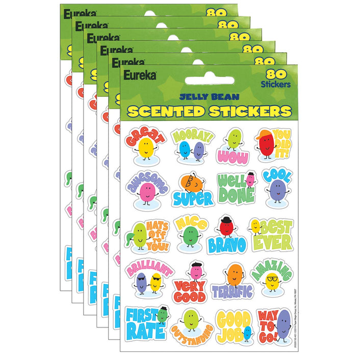 Jelly Beans Scented Stickers, 80 Per Pack, 6 Packs