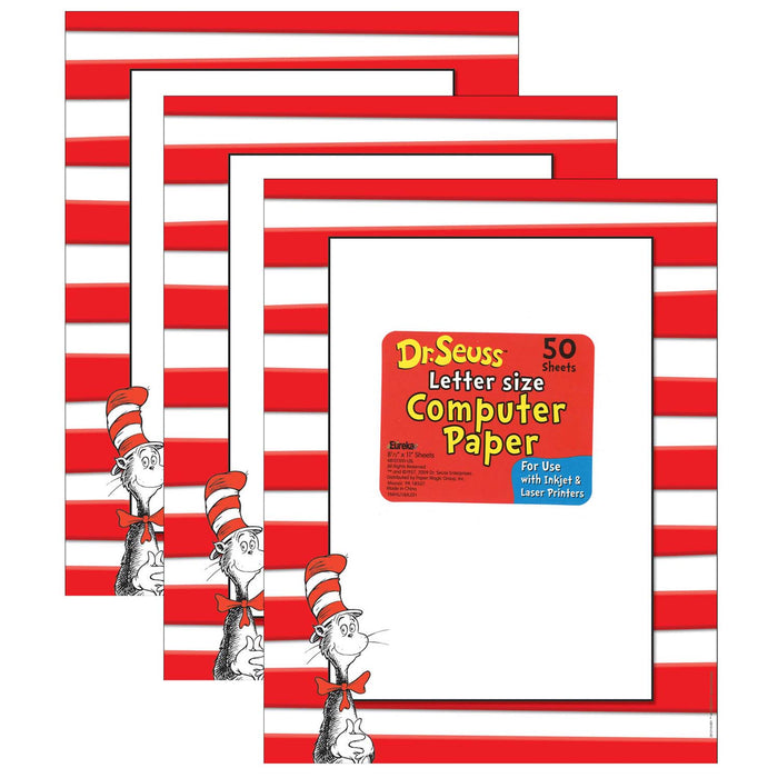 Dr. Seuss™ The Cat in the Hat™ Computer Paper, 50 Sheets Per Pack, 3 Packs