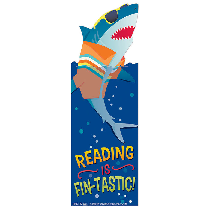 Shark Reading is Fin-Tastic Bookmarks, 36 Per Pack, 6 Packs