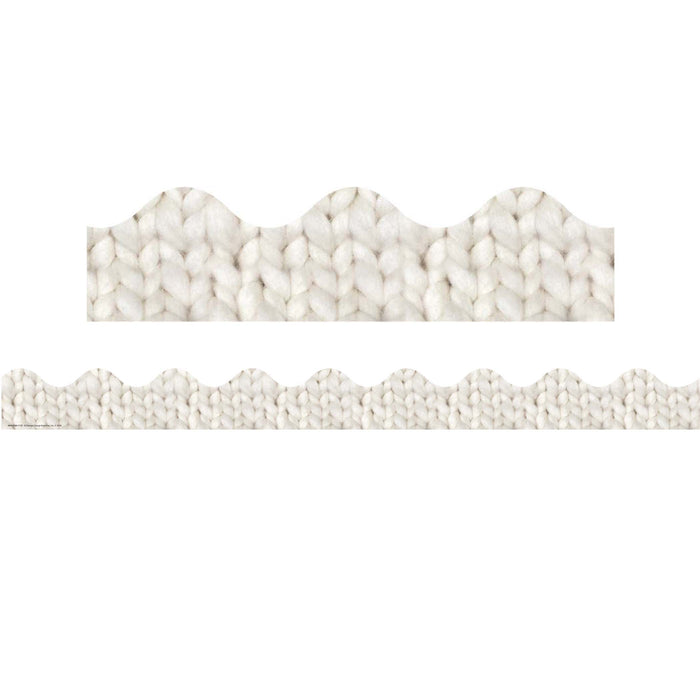 A Close-Knit Class Cozy Cream Knit Deco Trim Extra Wide, 37 Feet Per Pack, 6 Packs