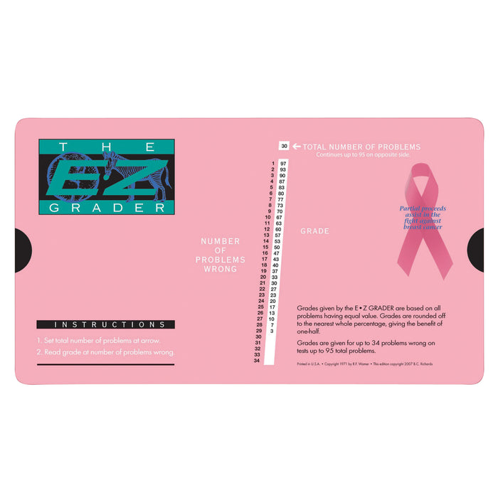 Breast Cancer Pink E-Z Grader, Pack of 3