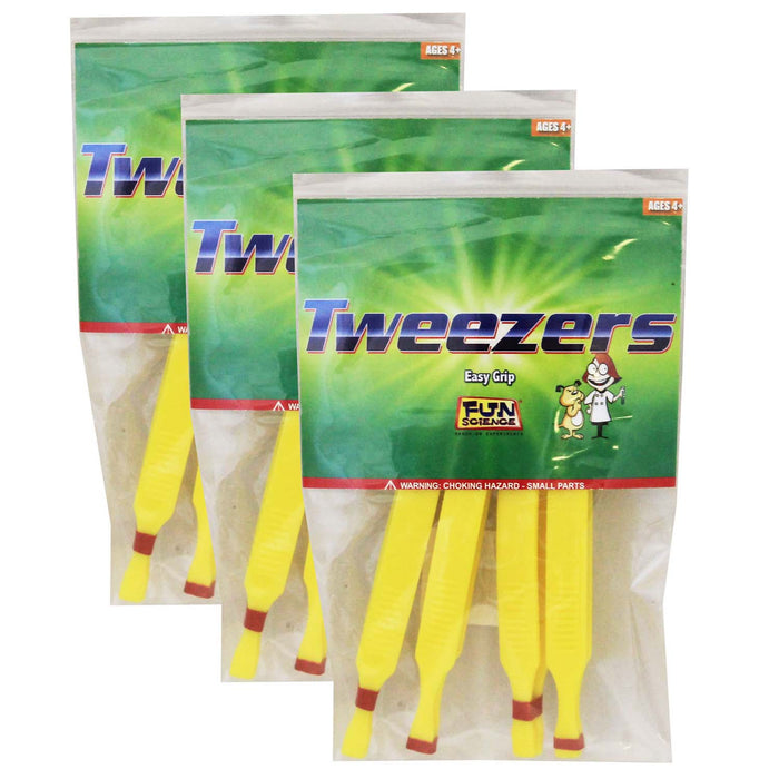 Plastic Tweezers, 4 Per Pack, 3 Packs