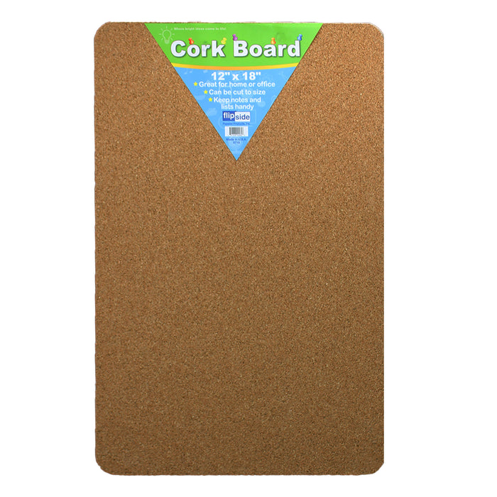 Cork Bulletin Board, 12" x 18", Pack of 6