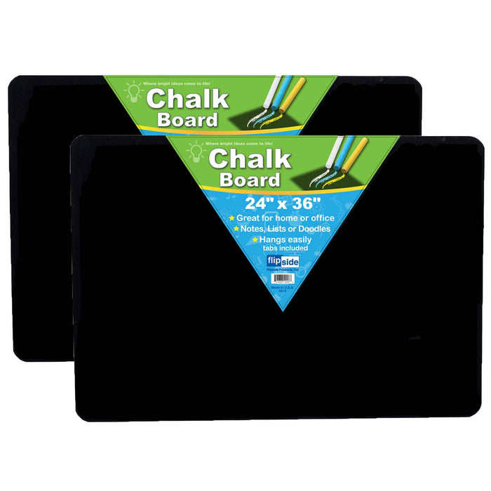 Chalk Board, 24" x 36", Black, Pack of 2