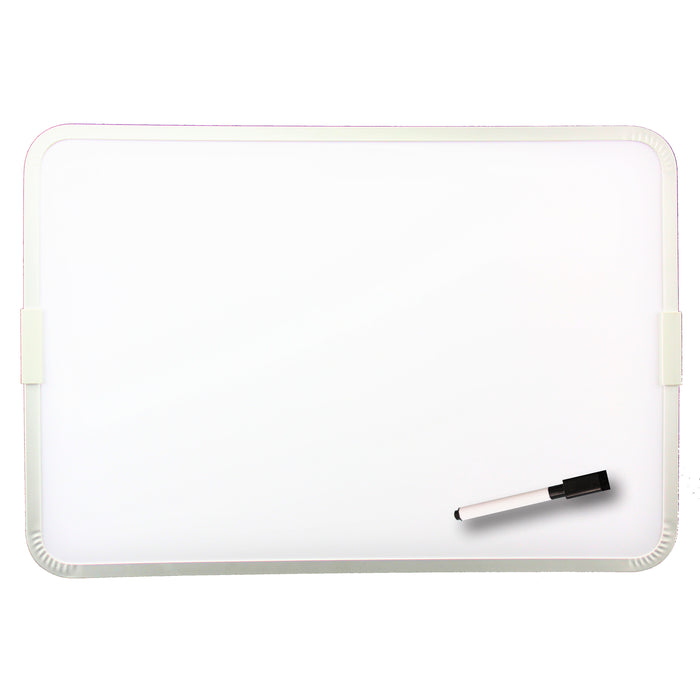 Two-Sided Aluminum Framed, Magnetic Dry Erase Board with Pen, 12" x 17.5", Pack of 3