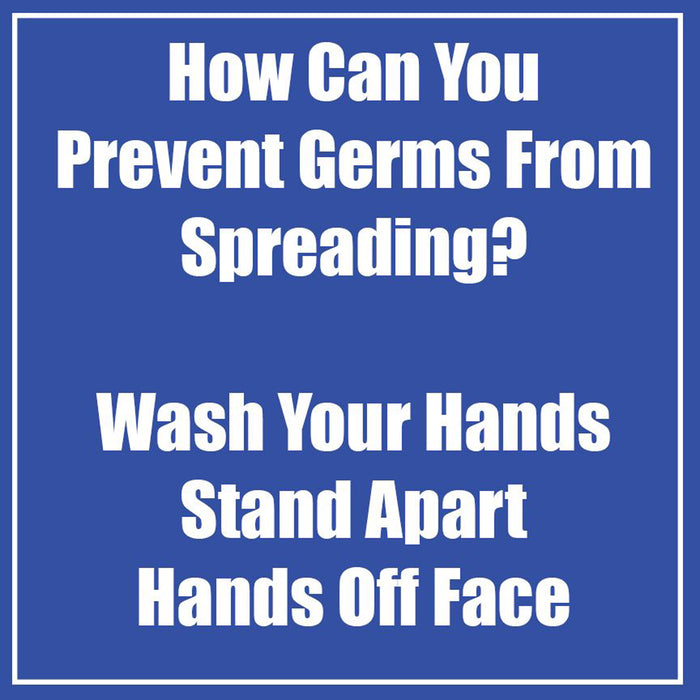 Prevent Germ Spreading Anti-Slip Floor Stickers, Blue, 11", Pack of 5
