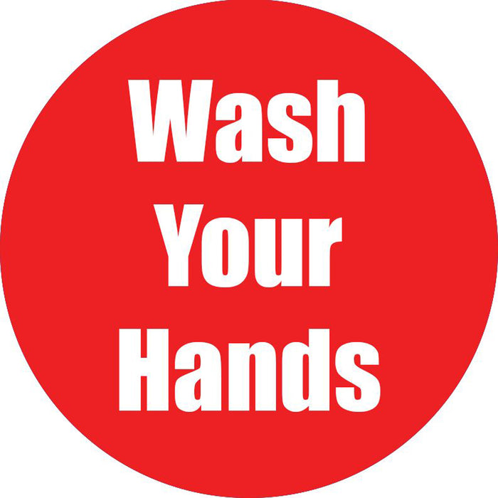 Wash Your Hands Anti-Slip Floor Sticker, Red, 11", Pack of 5