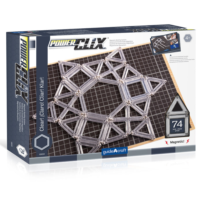 PowerClix® Frames, Clear, Magnetic Building Set, 74 Pieces