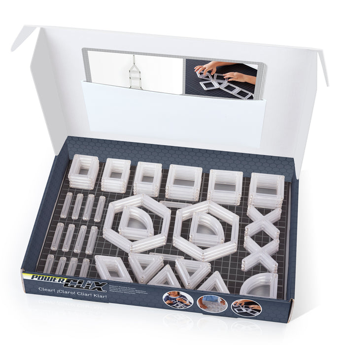 PowerClix® Frames, Clear, Magnetic Building Set, 74 Pieces