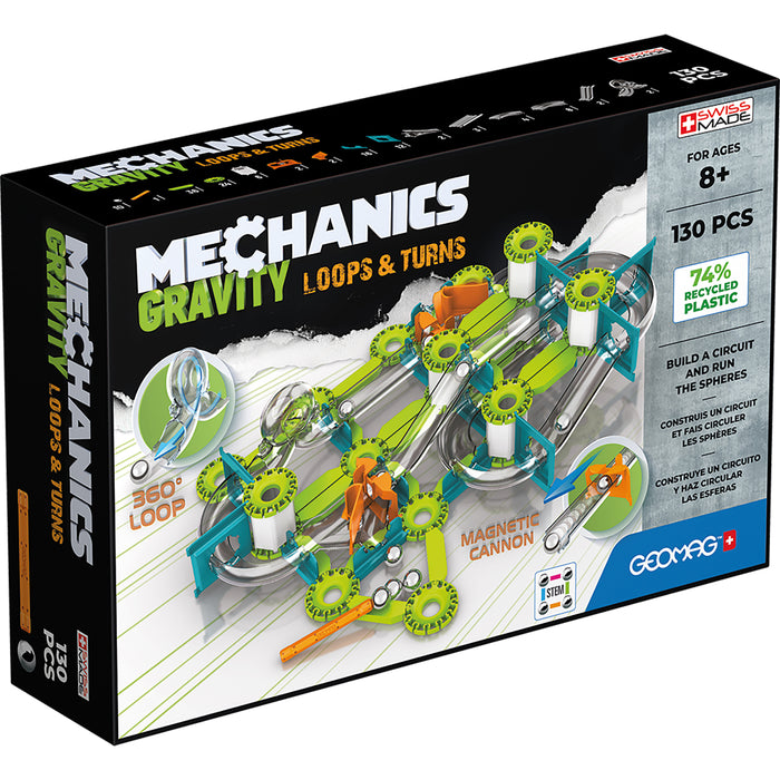 Mechanics Gravity Loops & Turns Recycled, 130 Pieces