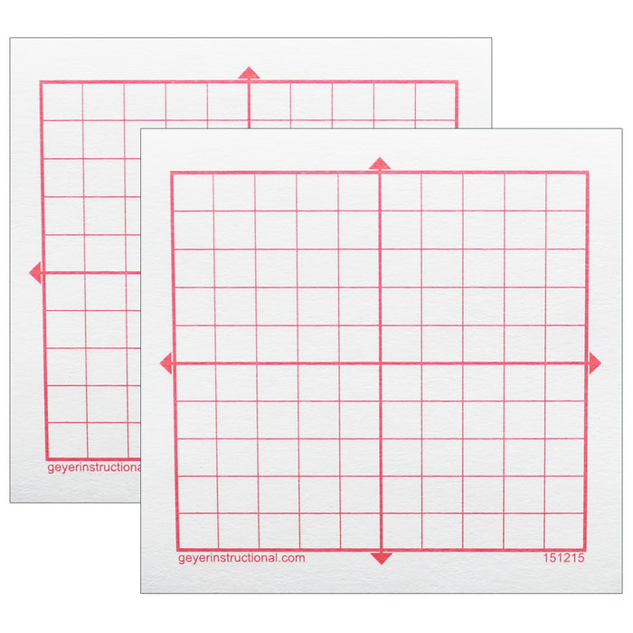 Graphing 3M Post-it® Notes, XY Axis, 10 x 10 Square Grid, 4 Pads Per Pack, 2 Packs