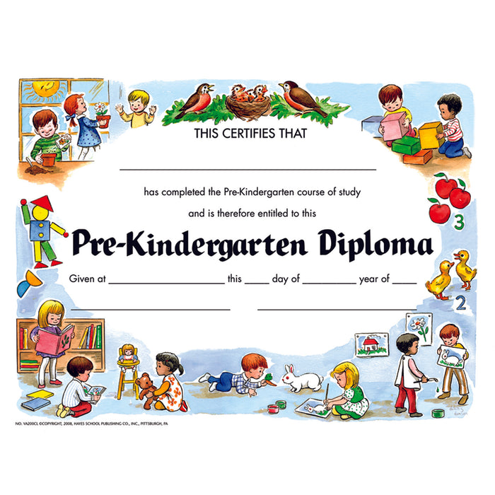 Pre-Kindergarten Diploma, 30 Per Pack, 6 Packs