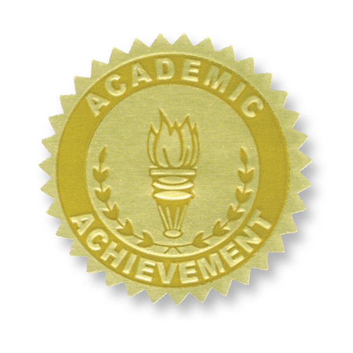 Gold Foil Embossed, Academic Achievement, Certificate Seals, 54 Per Pack, 3 Packs