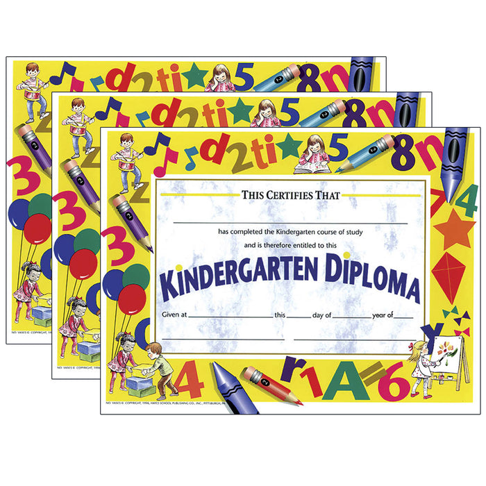 Kindergarten Diploma, 8.5" x 11", 30 Per Pack, 3 Packs