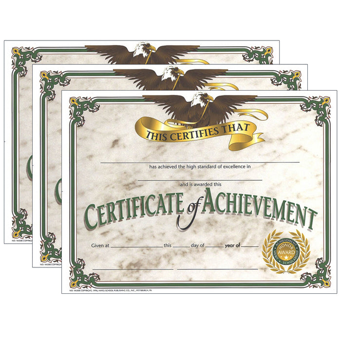 Certificate of Achievement, 30 Per Pack, 3 Packs