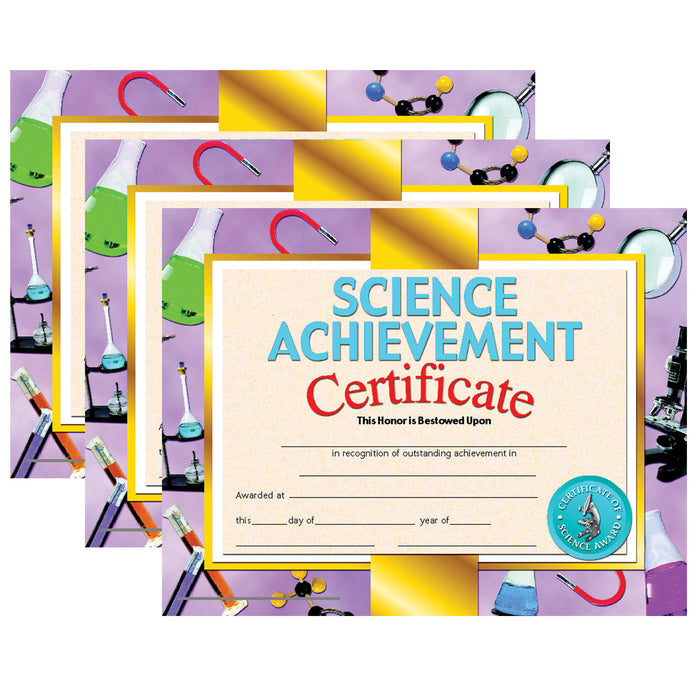 Science Achievement Certificate, 30 Per Pack, 3 Packs