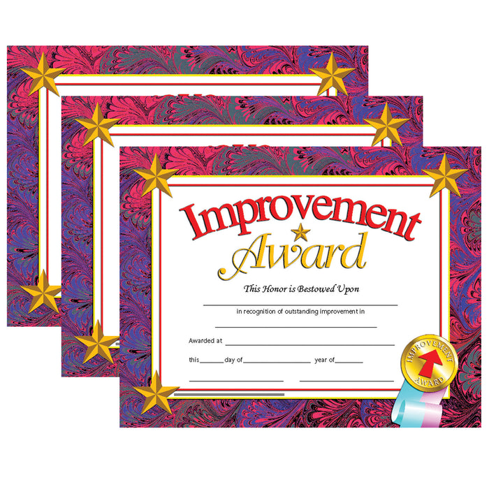 Improvement Award Certificate, 30 Per Pack, 3 Packs
