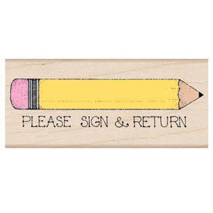 Please Sign & Return Pencil Stamp, Pack of 3