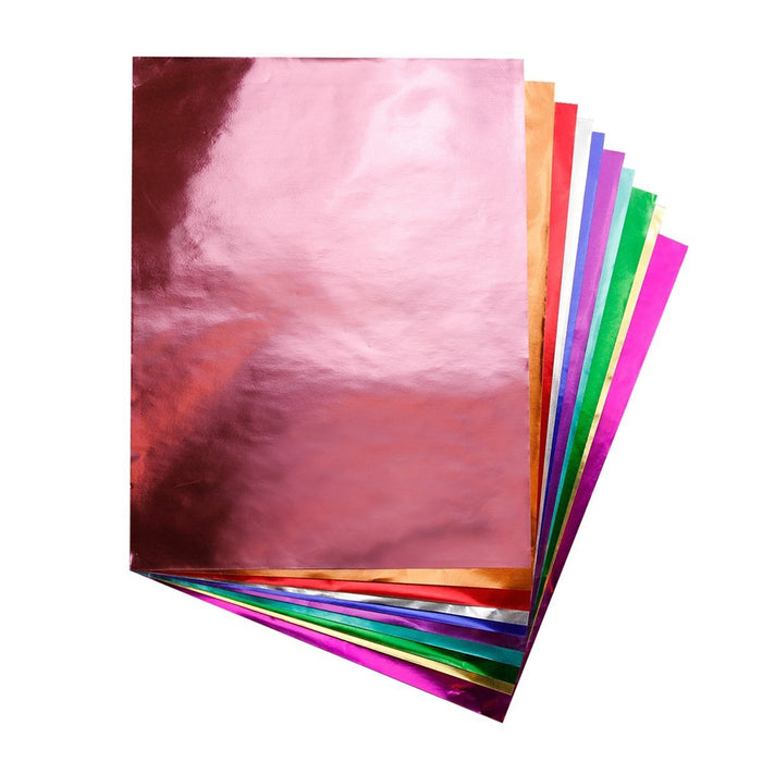 Metallic Foil Paper Sheets, 8.5" x 10", Assorted Colors, 20 Per Pack, 6 Packs