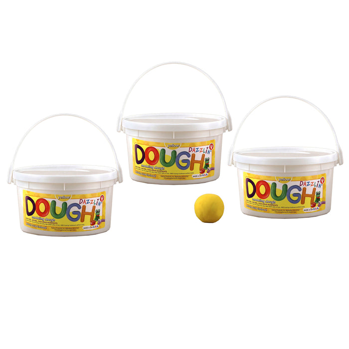 Dazzlin' Dough, Yellow, 3 lb. Tub, Pack of 3