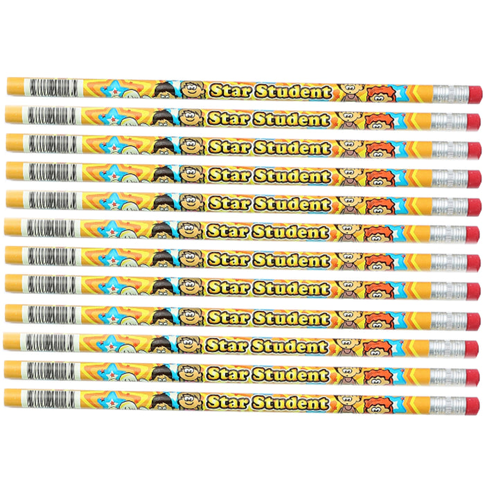 Star Student Pencils, 12 Per Pack, 12 Packs