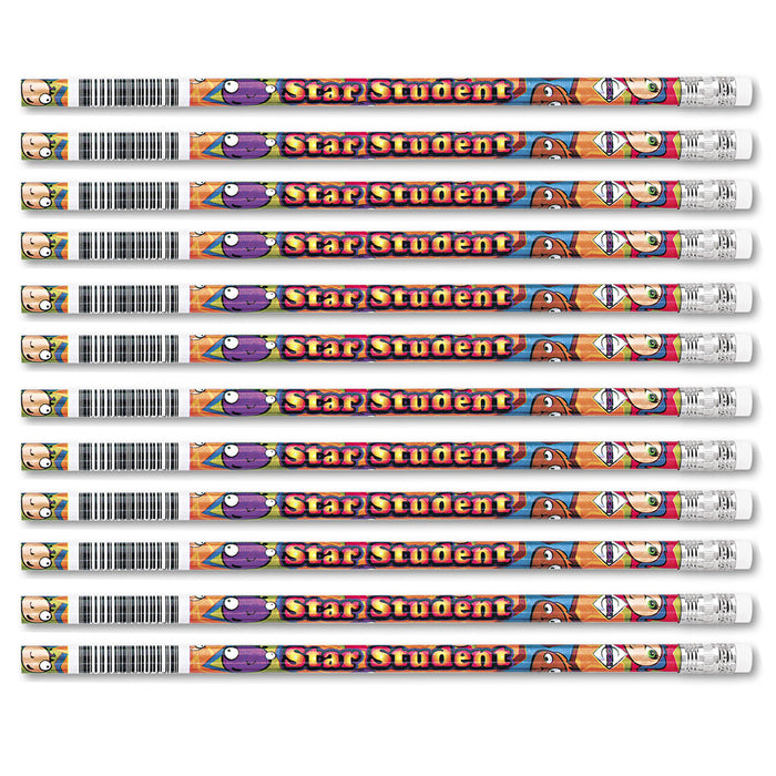 Star Student Pencils, 12 Per Pack, 12 Packs