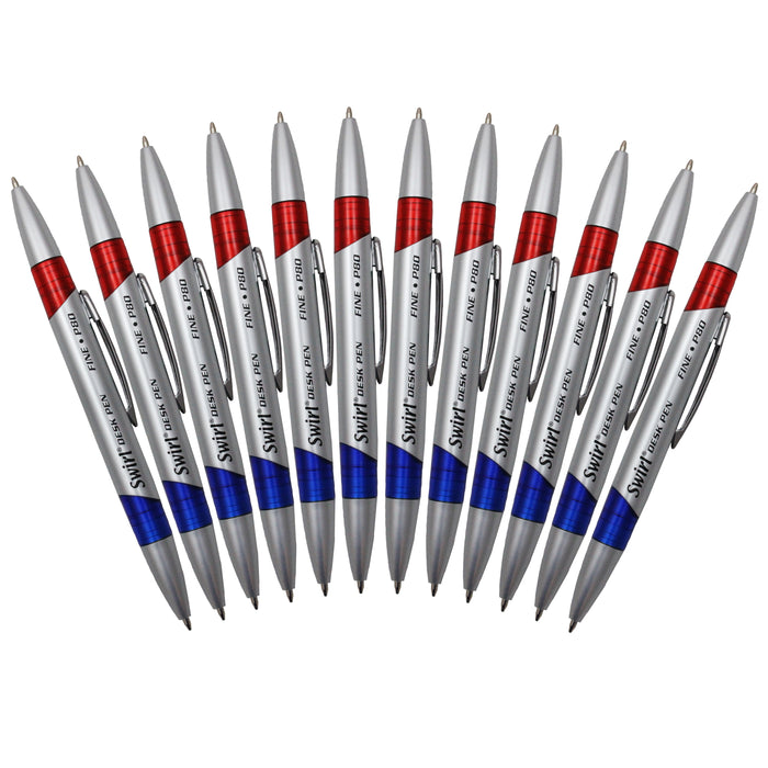 Swirl Ink Pens, Red-Blue Combo, 12 Per Pack, 2 Packs