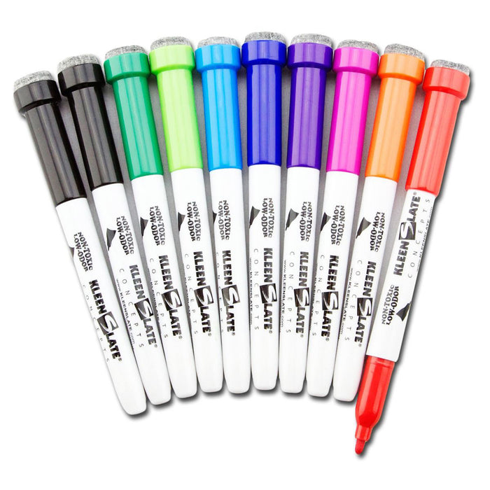 STUDENT MARKERS WITH ERASERS 10PK
