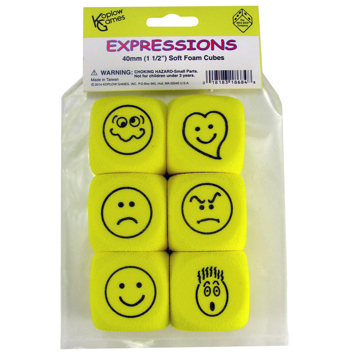Foam Expressions Dice, 6 Per Pack, 2 Packs