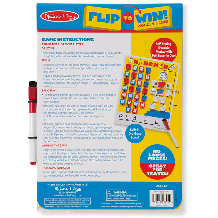 Flip-to-Win Hangman Travel Game, Pack of 2