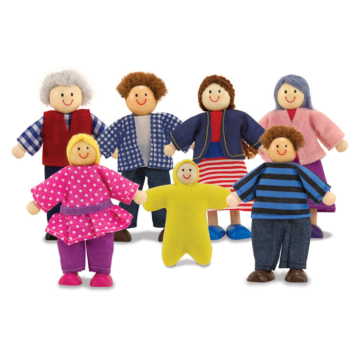 WOODEN FAMILY DOLL SET