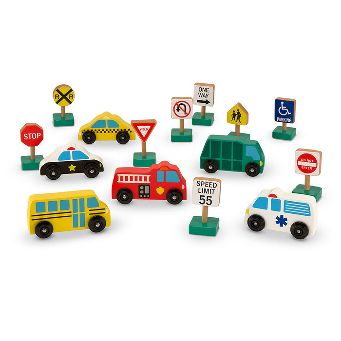 WOODEN VEHICLES AND TRAFFIC SIGNS