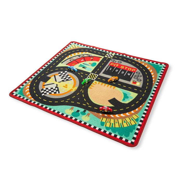 Round the Speedway Race Track Rug & Car Set