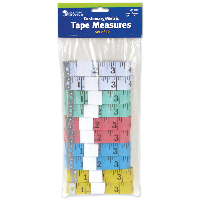 English-Metric Tape Measures, 10 Per Pack, 2 Packs