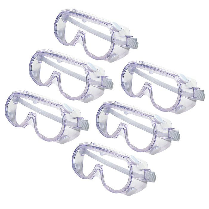 Clear Safety Goggles, Pack of 6