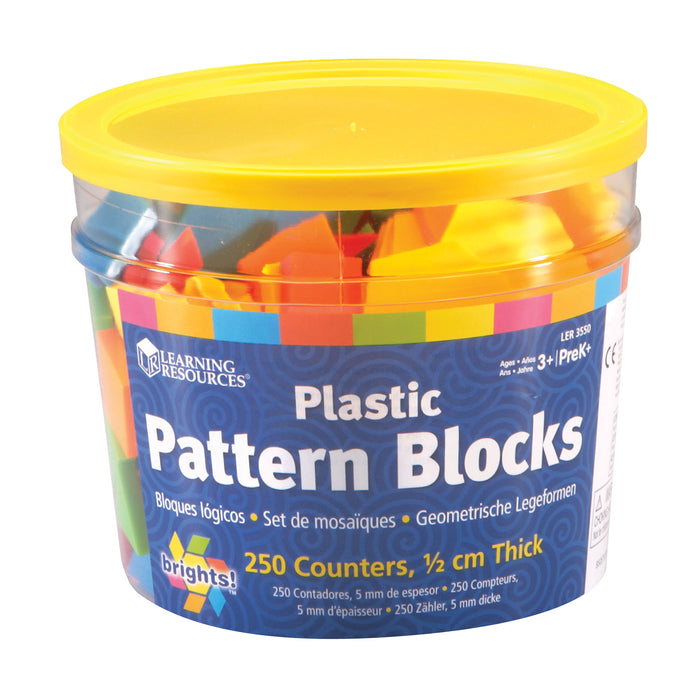 PLASTIC PATTERN BLOCKS BRIGHTS