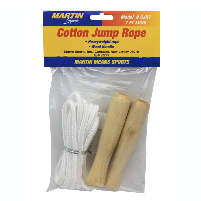 Cotton Jump Rope, Wood Handle, 7', Pack of 6